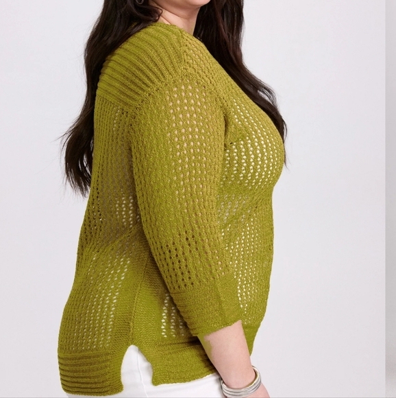 New! Laura Knit Sweater Women's Size 2X Green - Picture 3 of 16